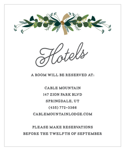 Hanging Garland Accommodation Cards