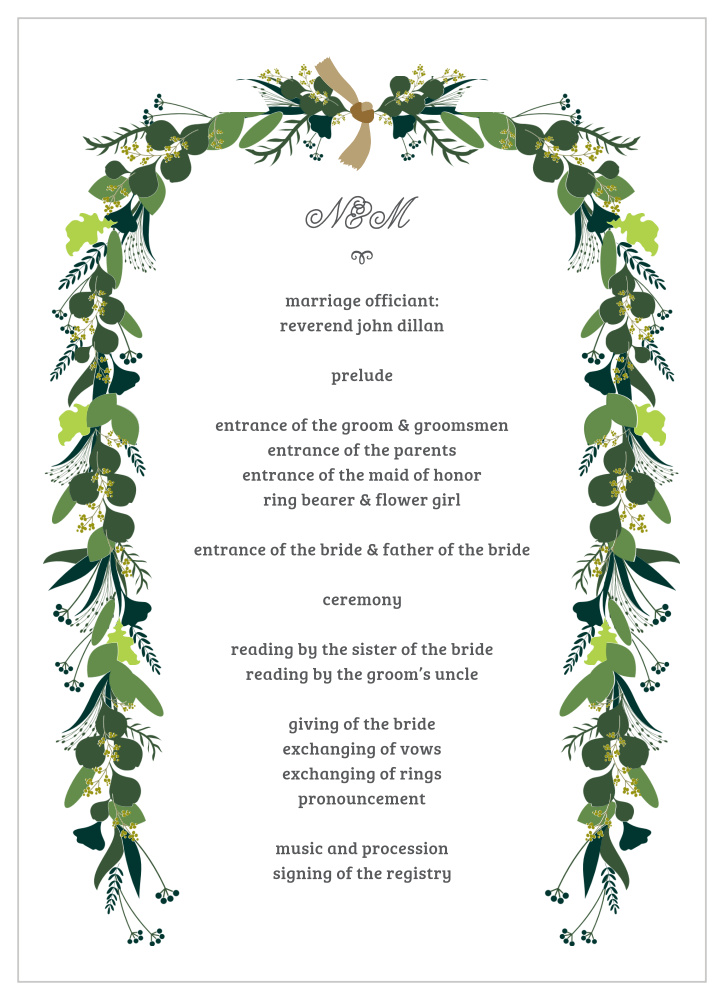Hanging Garland Wedding Programs