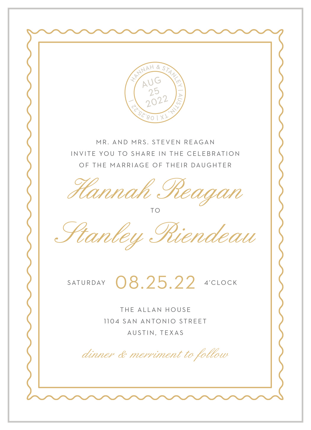 Note Home Foil Wedding Invitations