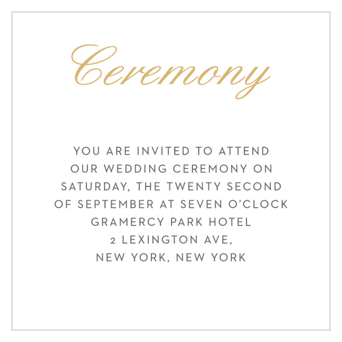 Note Home Foil Ceremony Cards