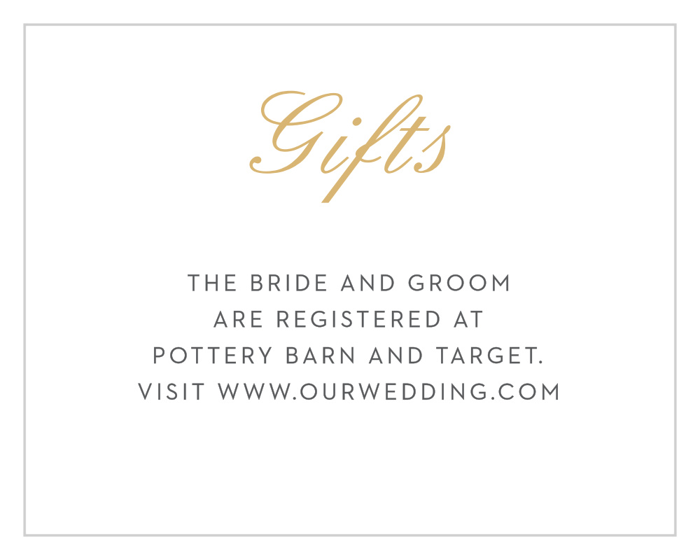 Note Home Foil Registry Cards