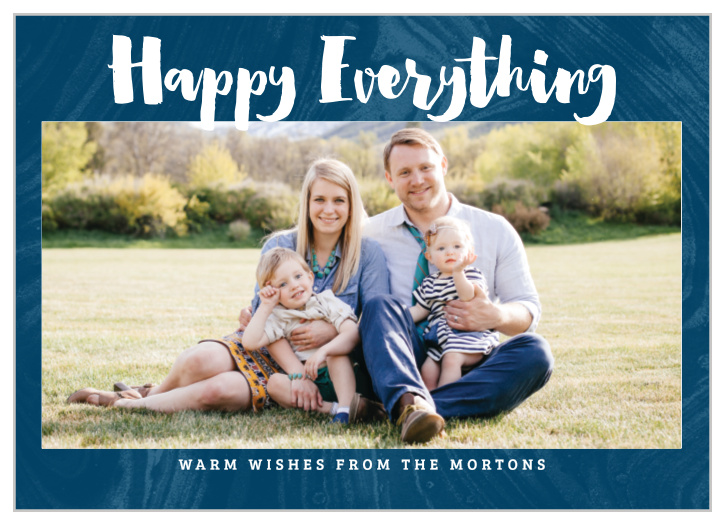 The background of our Marble Wash Photo Holiday Cards is a lovely mix of lagoon blue and dark cloud. 