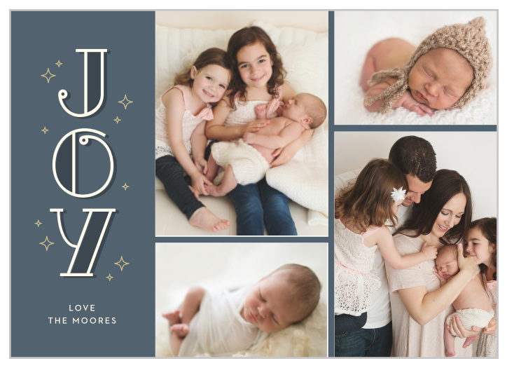 Upload your own favorite photos to create the perfect quartet for your Cute Deco Photo Holiday Cards.