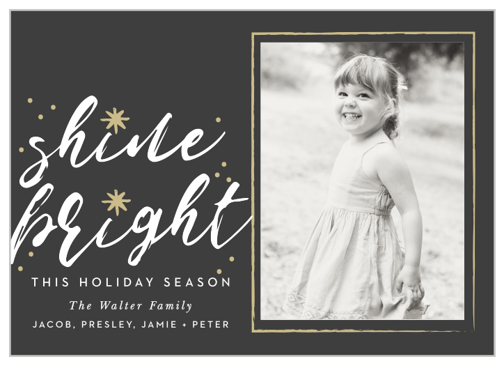 Make sure your holiday cards stand out this year with the Shine Bright Photo Holiday Cards.