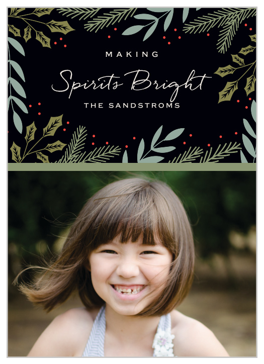 Bright Spirits Photo Holiday Cards are as perfect a representation of the holiday season as your family is of unconditional love.