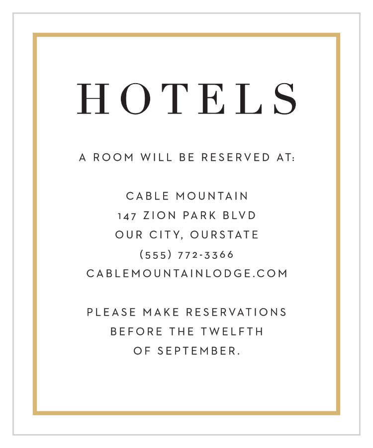 Opaque Photo Flair Accommodation Cards