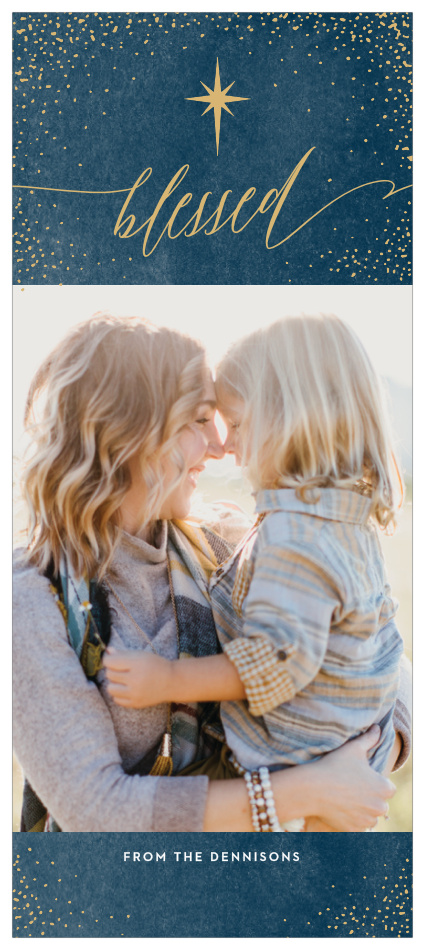 Follow the star of Bethlehem to our Be Blessed Foil Tea Photo Christmas Cards.