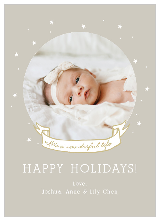 Share your wonderful life with the Wonderful Life Photo Holiday Cards.