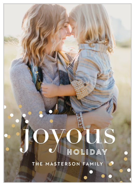 The Modern Confetti Foil Photo Holiday Cards are the must have greeting cards!