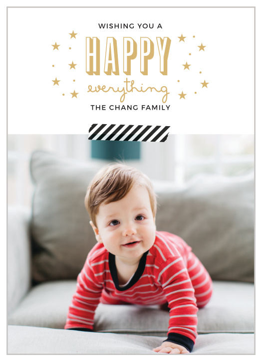 Let everyone know that you're thinking about them with the Twinkling Stars Foil Photo Holiday Cards, these cards are for any occasion.