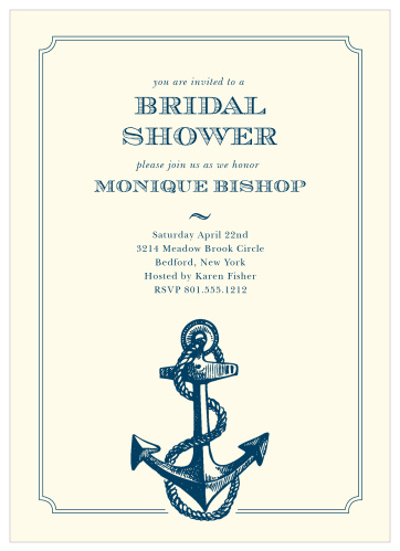 Our Anchor & Buoy Bridal Shower Invitation is a fun and fantastic way to invite those landlubbers you call friends to come and celebrate your voyage into matrimony!