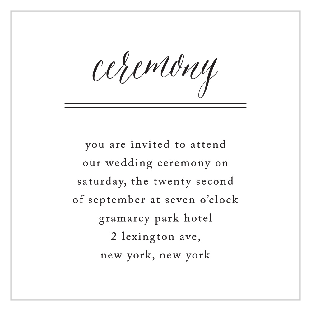 Rustic Chic Ceremony Cards