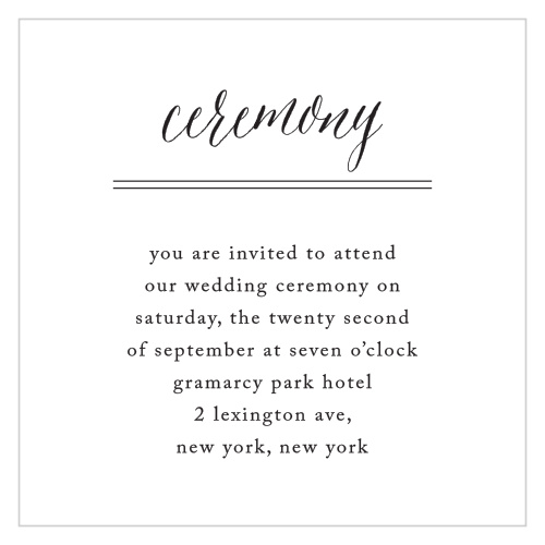 Rustic Chic Ceremony Cards