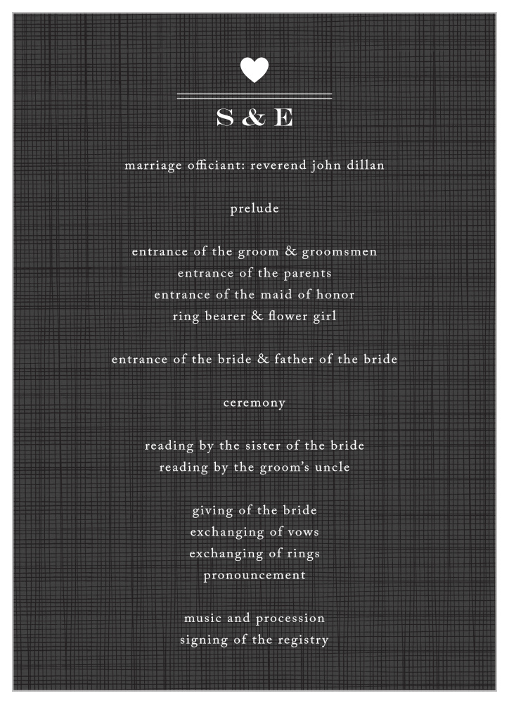 Rustic Chic Wedding Programs