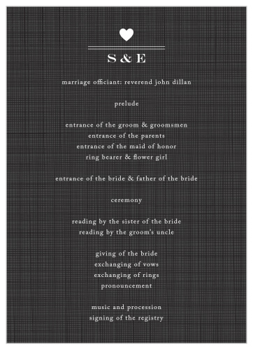 Rustic Chic Wedding Programs