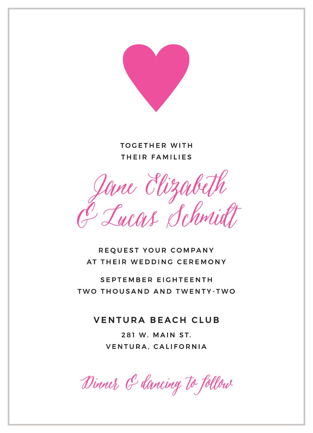 Heart Beat Wedding Invitations