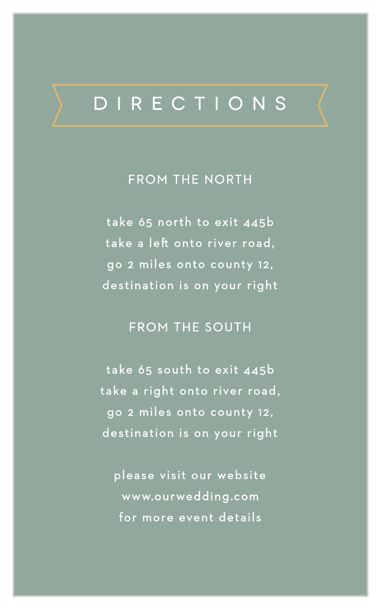 Contemporary Banner Direction Cards