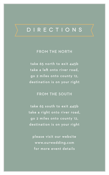 Contemporary Banner Direction Cards