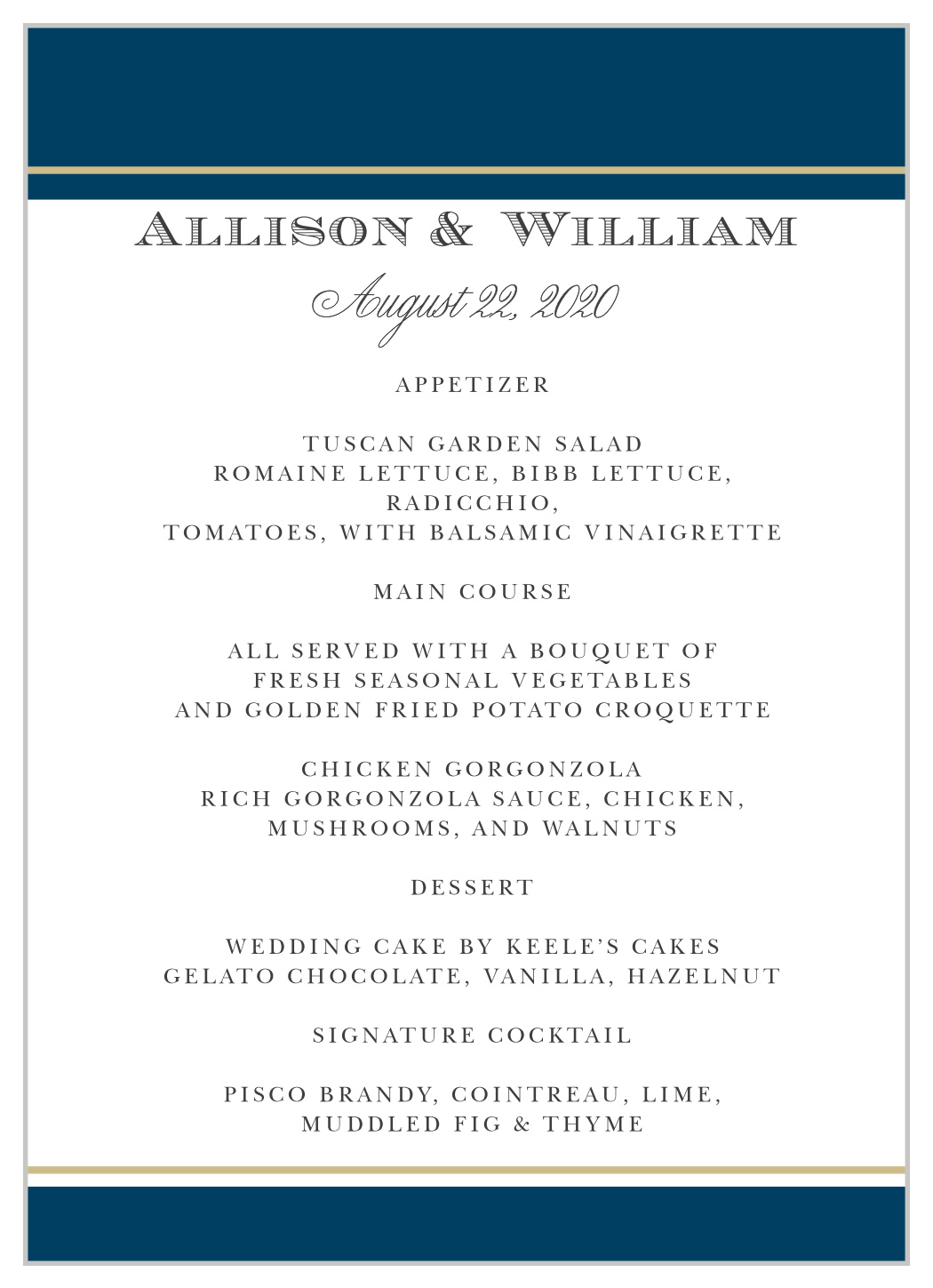 Photo Ribbon Wedding Menus