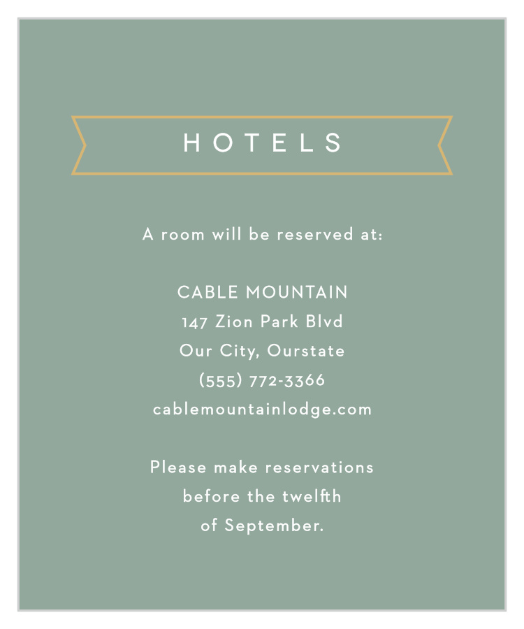 Contemporary Banner Accommodation Cards