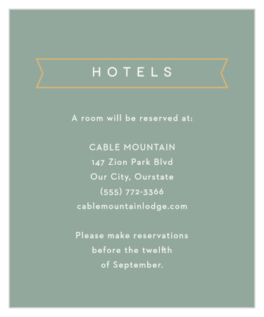 Contemporary Banner Accommodation Cards