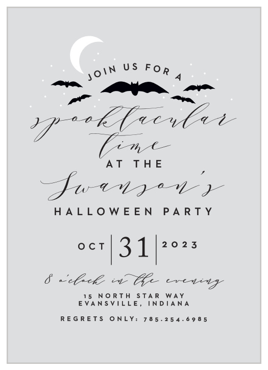 Keep it spookily simple with our Spooktacular Halloween Party Invitations.