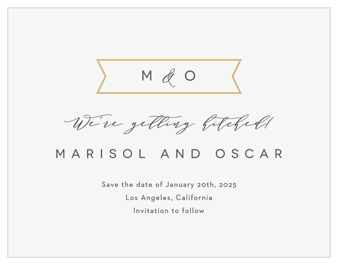 Contemporary Banner Save the Date Magnets