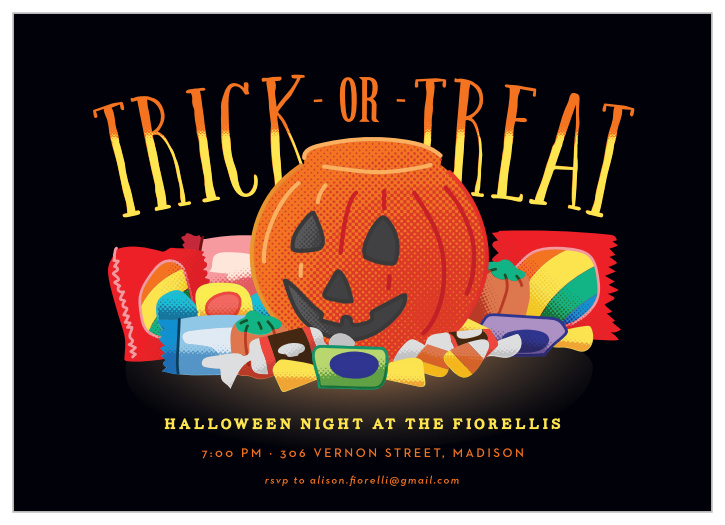 Use the Candy Haul Halloween Party Invitations to show your guests what is in store for your Halloween Party.