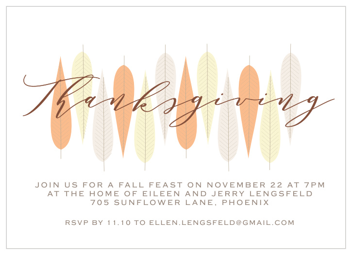 Make sure your guests know about your Thanksgiving Party using the Mid Century Leaves Thanksgiving Party Invitation.