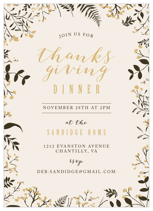 The Autumn Branches Foil Thanksgiving Party Invitation feature an absolutely gorgeous design. 