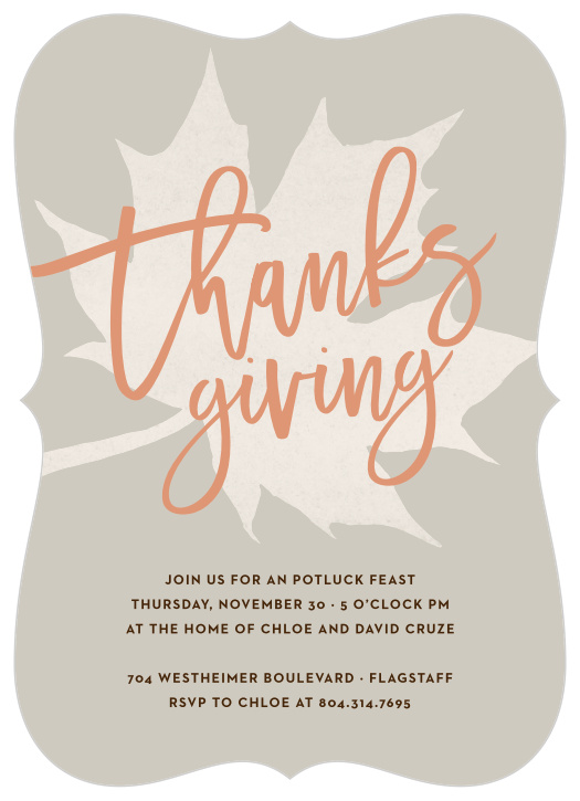 Give thanks using the Leafy Watercolor Thanksgiving Party Invitation this fall season.
