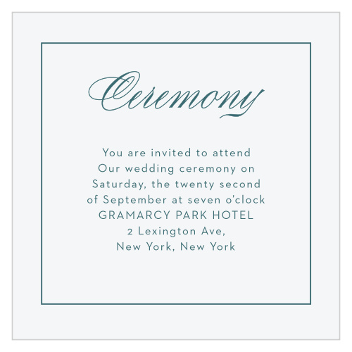 Arctic Florist Ceremony Cards