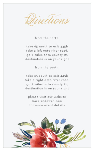 Arctic Florist Foil Direction Cards