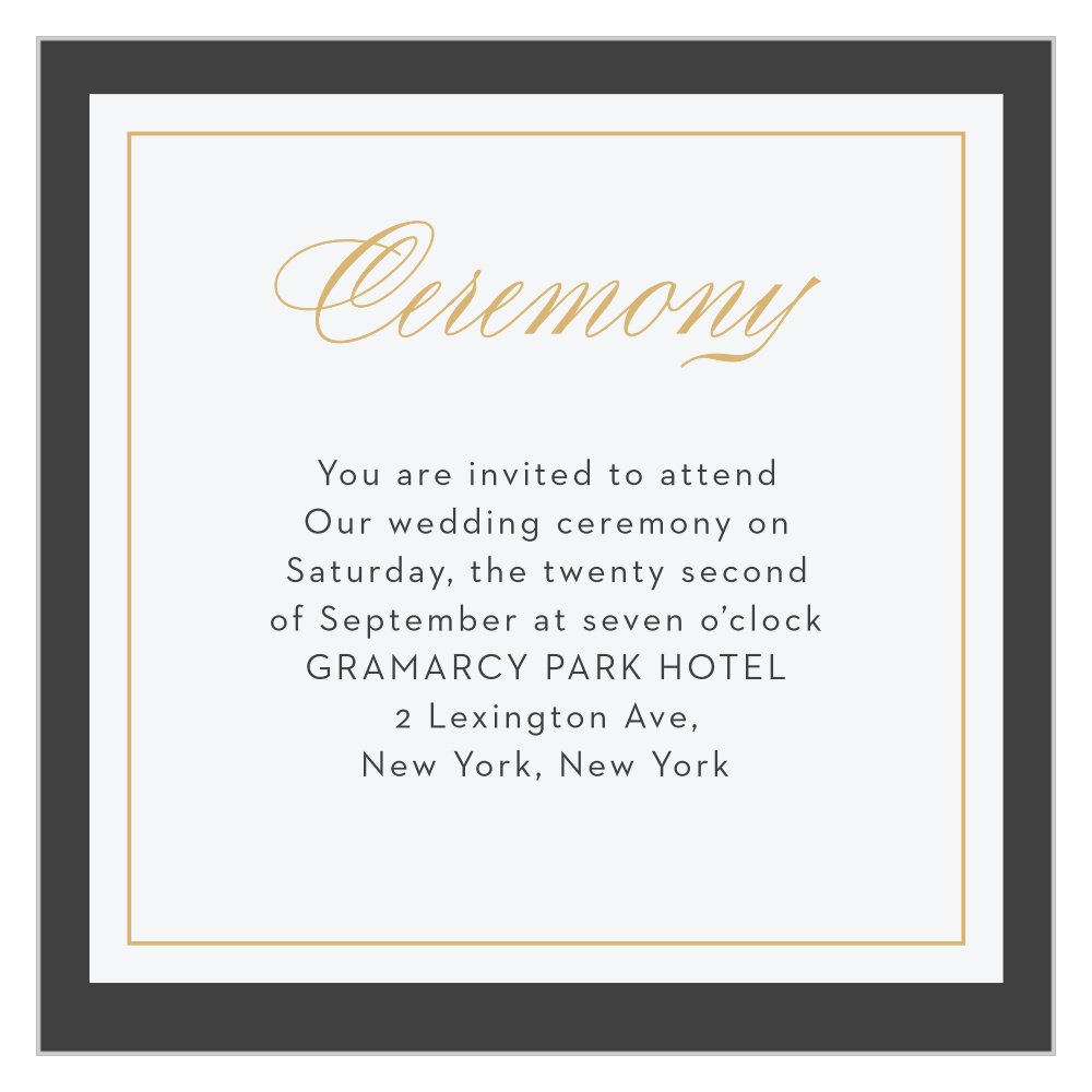 Arctic Florist Foil Ceremony Cards