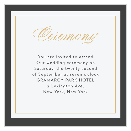 Arctic Florist Foil Ceremony Cards