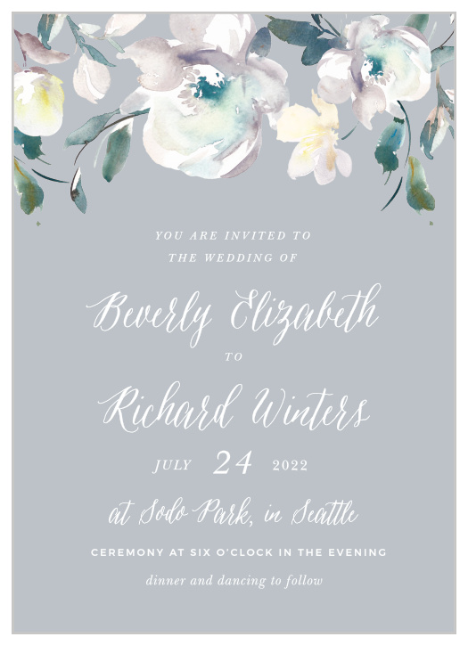 Antique Blooms Wedding Invitations