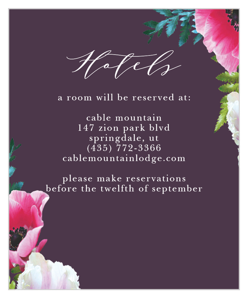 Vibrant Anemone Accommodation Cards