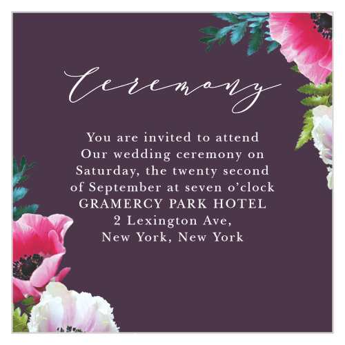 Vibrant Anemone Ceremony Cards