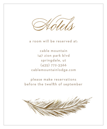 Falling Feathers Accommodation Cards