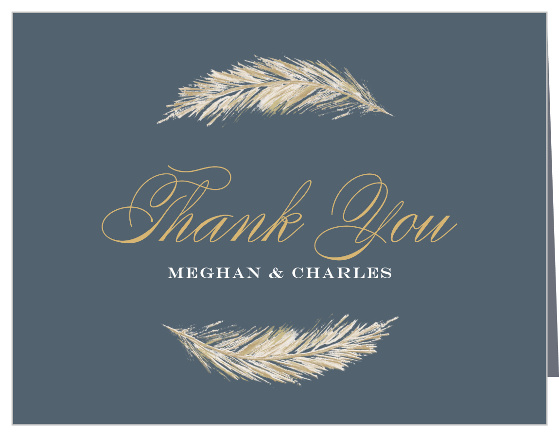 Falling Feathers Foil Wedding Thank You Cards