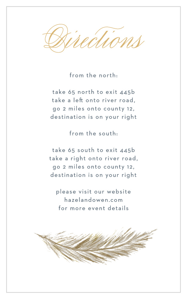 Falling Feathers Foil Direction Cards