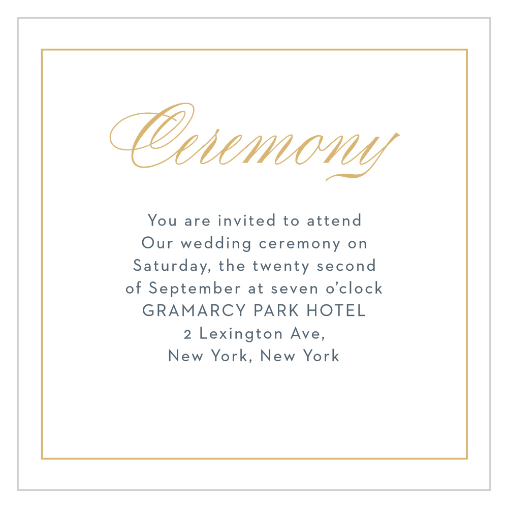 Falling Feathers Foil Ceremony Cards