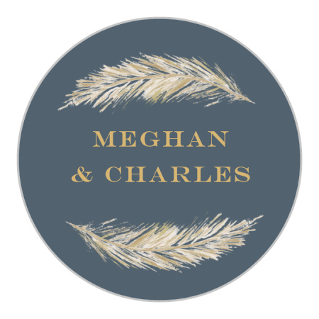 Falling Feathers Foil Wedding Stickers