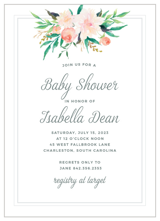 Blossoming Love Baby Shower Invitations