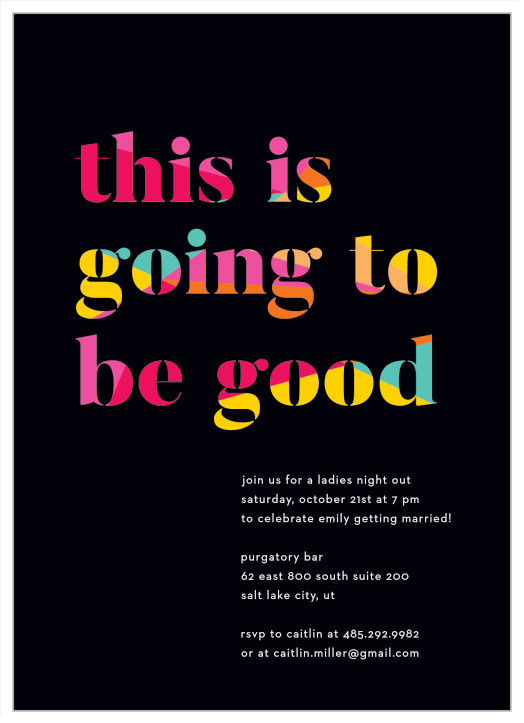 Girls Night Out! Have fun with this invite and get your girls excited about the celebration of your bride-to-be! It's the perfect mix of classy and adorable. 