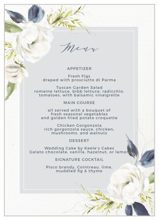 Oil Paint Textured Wedding Menus