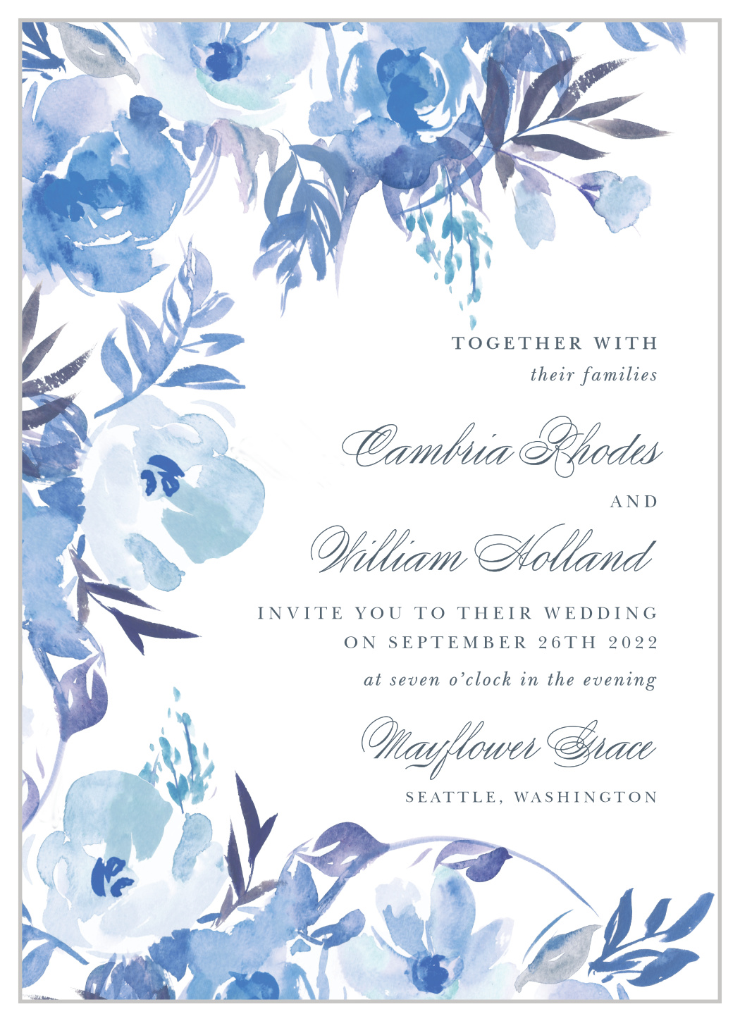 Comely Wildflowers Wedding Invitations