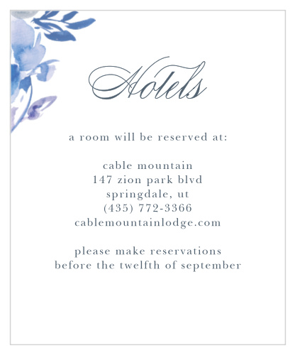 Comely Wildflowers Accommodation Cards