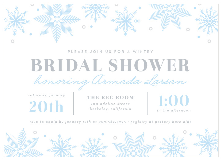 Our Winter Snowflakes Bridal Shower Invitations are perfect for bringing loved ones together to celebrate before your big day!