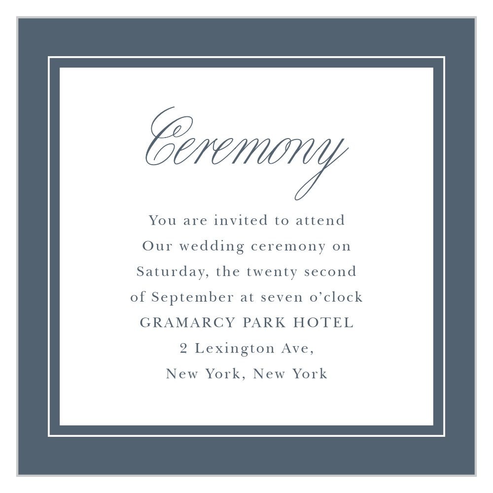 Elegant Aristocrat Ceremony Cards